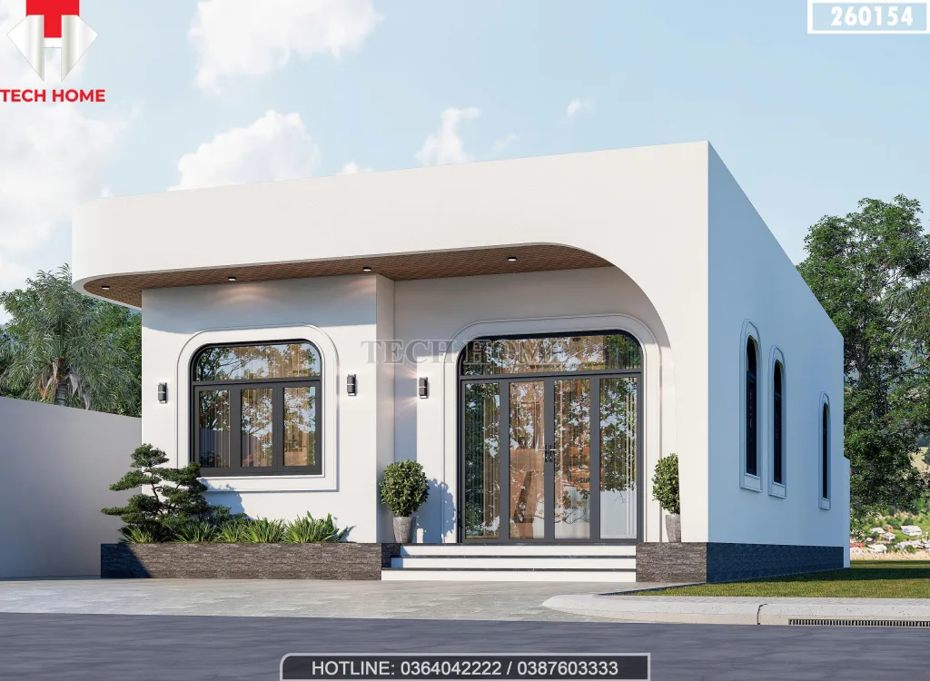 Góc nghiêng mẫu thiết kế nhà cấp 4 mái bằng