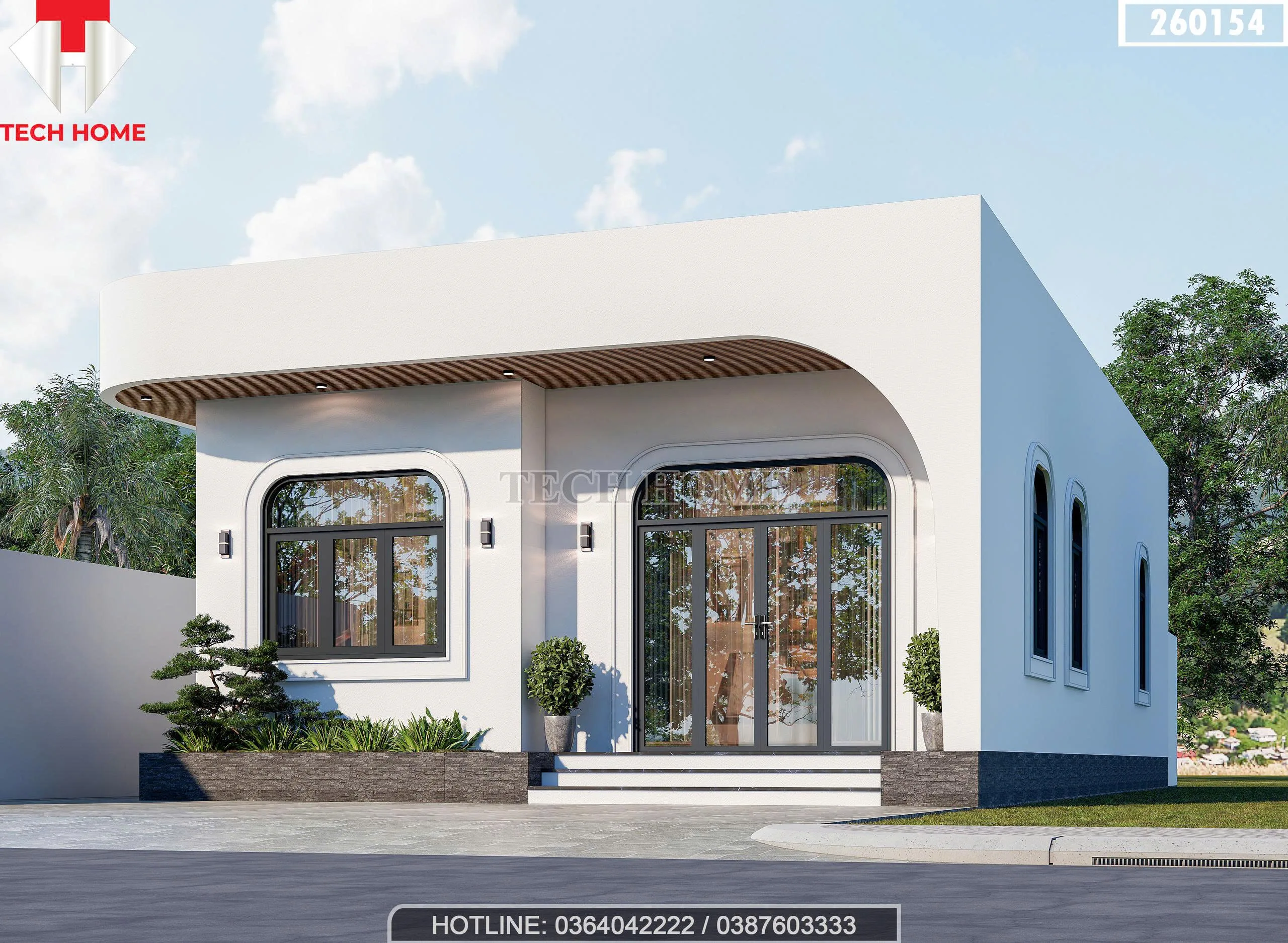 Góc nghiêng mẫu thiết kế nhà cấp 4 mái bằng