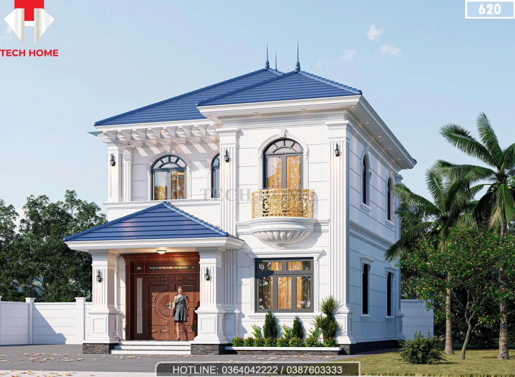 Góc nghiêng nhà mái Nhật 2 tầng tân cổ điển