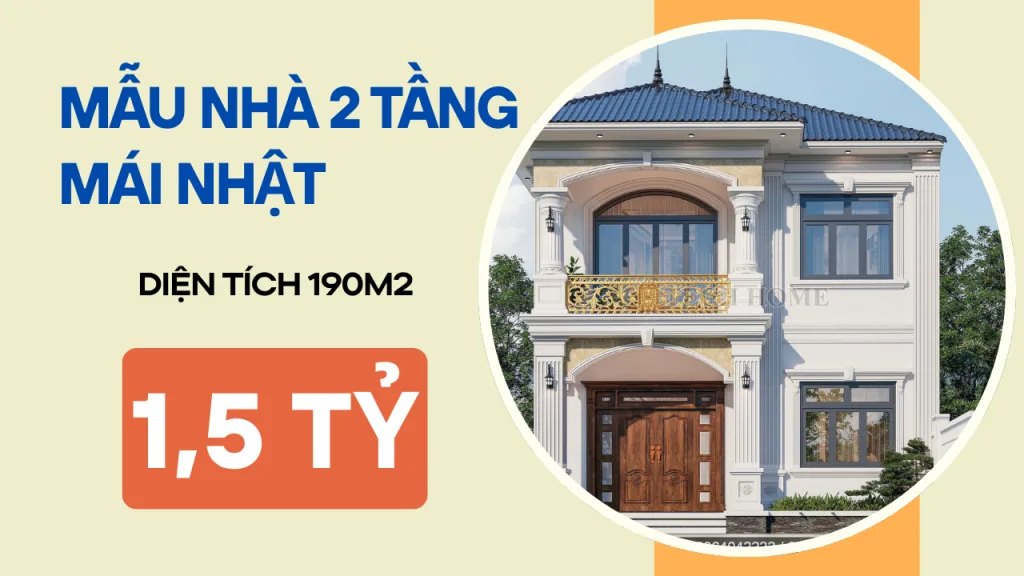 Mẫu nhà 2 tầng mái Nhật