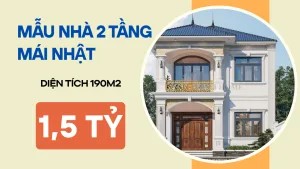 Mẫu nhà 2 tầng mái Nhật