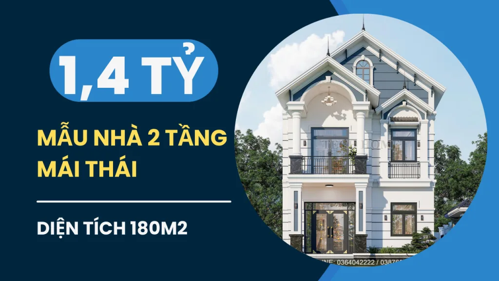 mẫu nhà 2 tầng mái Thái đẹp