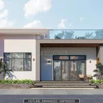 Phối cảnh mặt tiền mẫu nhà cấp 4 hiện đại 3 phòng ngủ mái bằng sang trọng của anh Chung tại Hải Phòng.