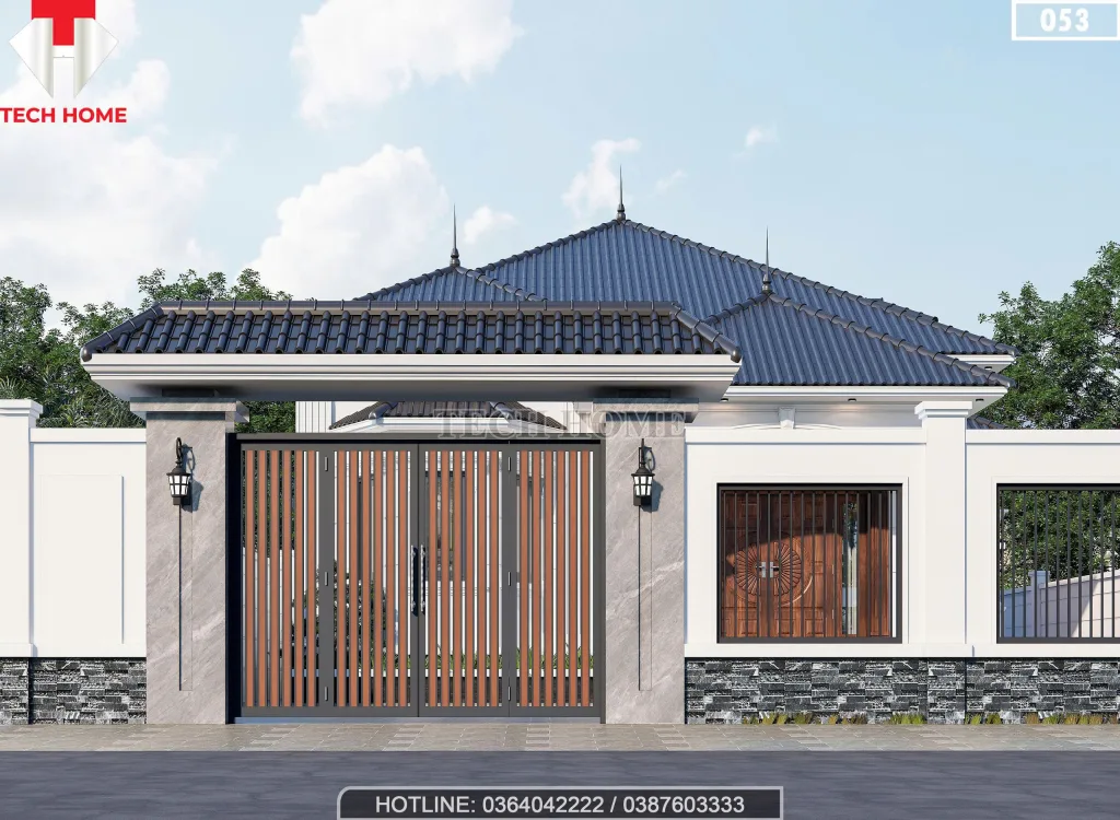 Tổng thể mẫu nhà cấp 4 mái Nhật