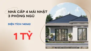 mẫu nhà cấp 4 mái Nhật 3 phòng ngủ