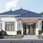 Phối cảnh mặt tiền mẫu nhà cấp 4 mái Nhật 3 phòng ngủ hiện đại tại Hòa Bình.