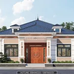 Phối cảnh mặt tiền chính diện mẫu nhà mái Nhật 1 tầng hiện đại tại Hải Phòng do Techhome thiết kế.