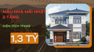 mẫu nhà mái Nhật 2 tầng đẹp