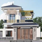 Tổng thể mẫu nhà mái Nhật 2 tầng