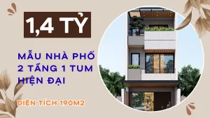 Mẫu nhà phố 2 tầng 1 tum 5x15m hiện đại