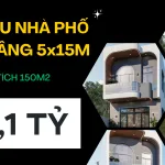 mẫu nhà phố 2 tầng 5x15m