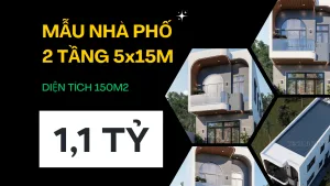 mẫu nhà phố 2 tầng 5x15m