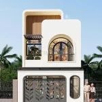 Tổng thể mẫu nhà phố 2 tầng hiện đại