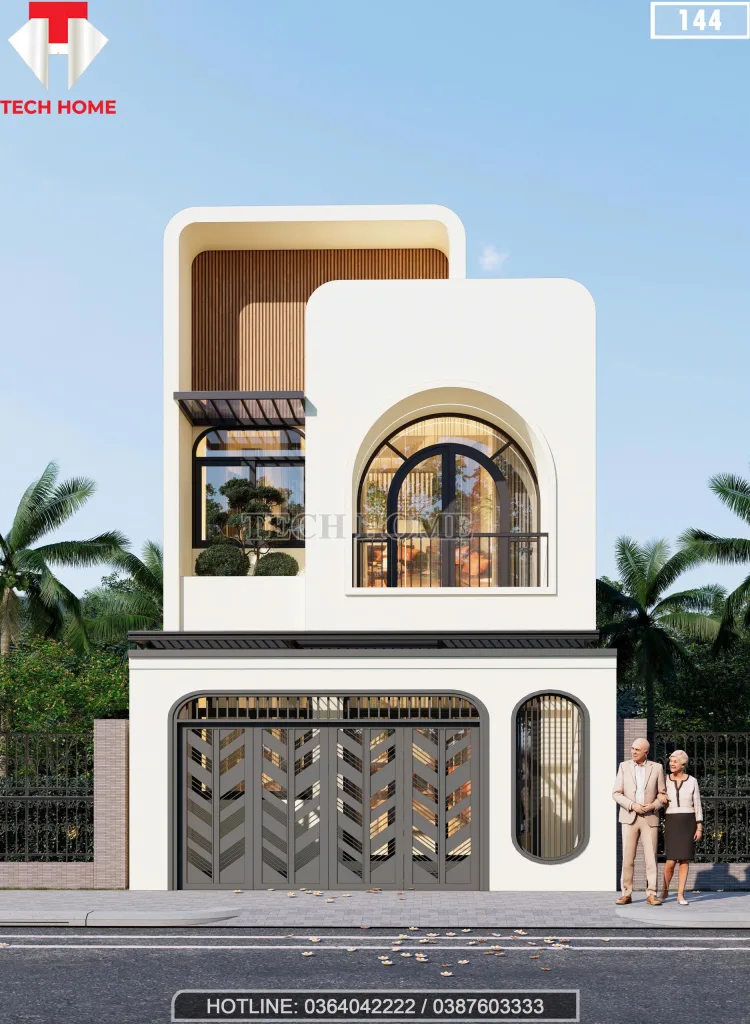 Tổng thể mẫu nhà phố 2 tầng hiện đại