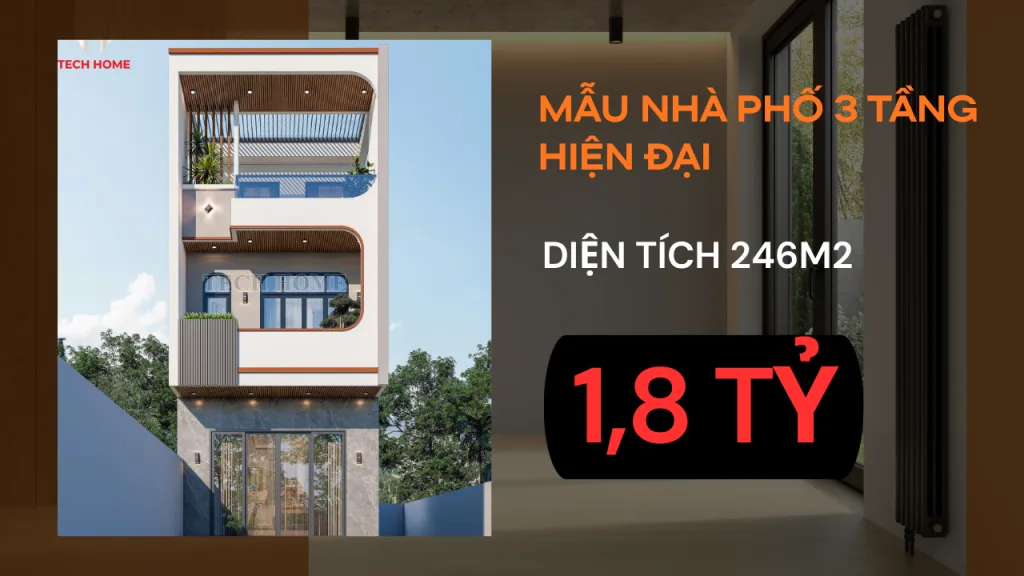 mẫu nhà phố 3 tầng hiện đại