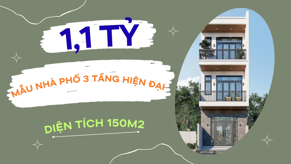 Mẫu nhà phố 3 tầng hiện đại