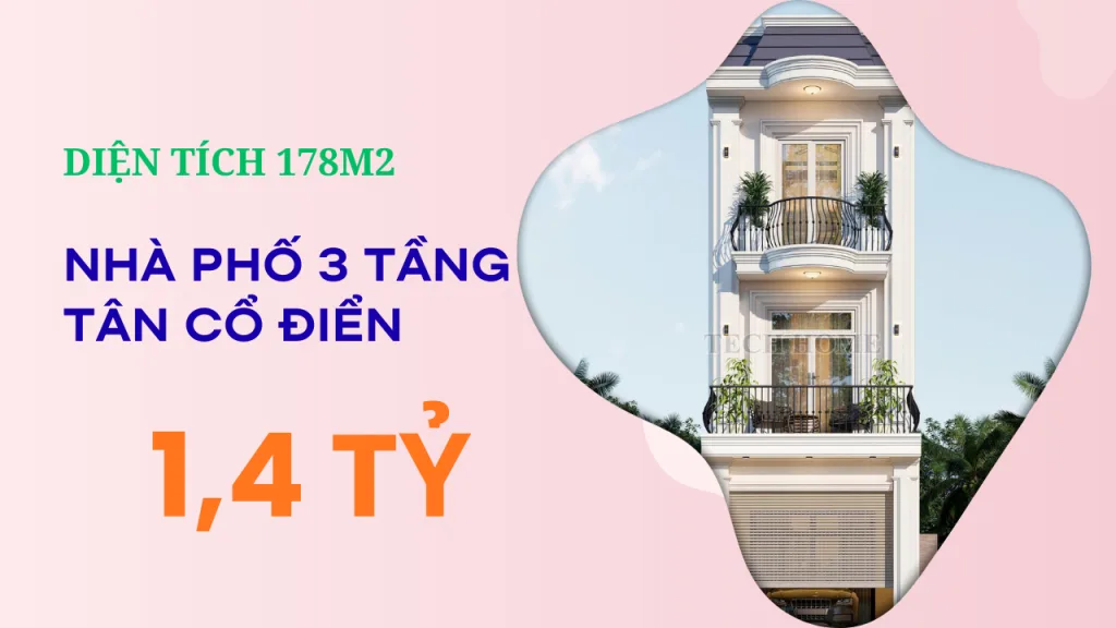 mẫu nhà phố 3 tầng tân cổ điển