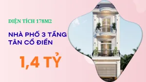 mẫu nhà phố 3 tầng tân cổ điển