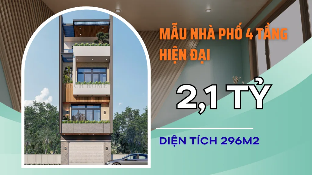 mẫu nhà phố 4 tầng hiện đại
