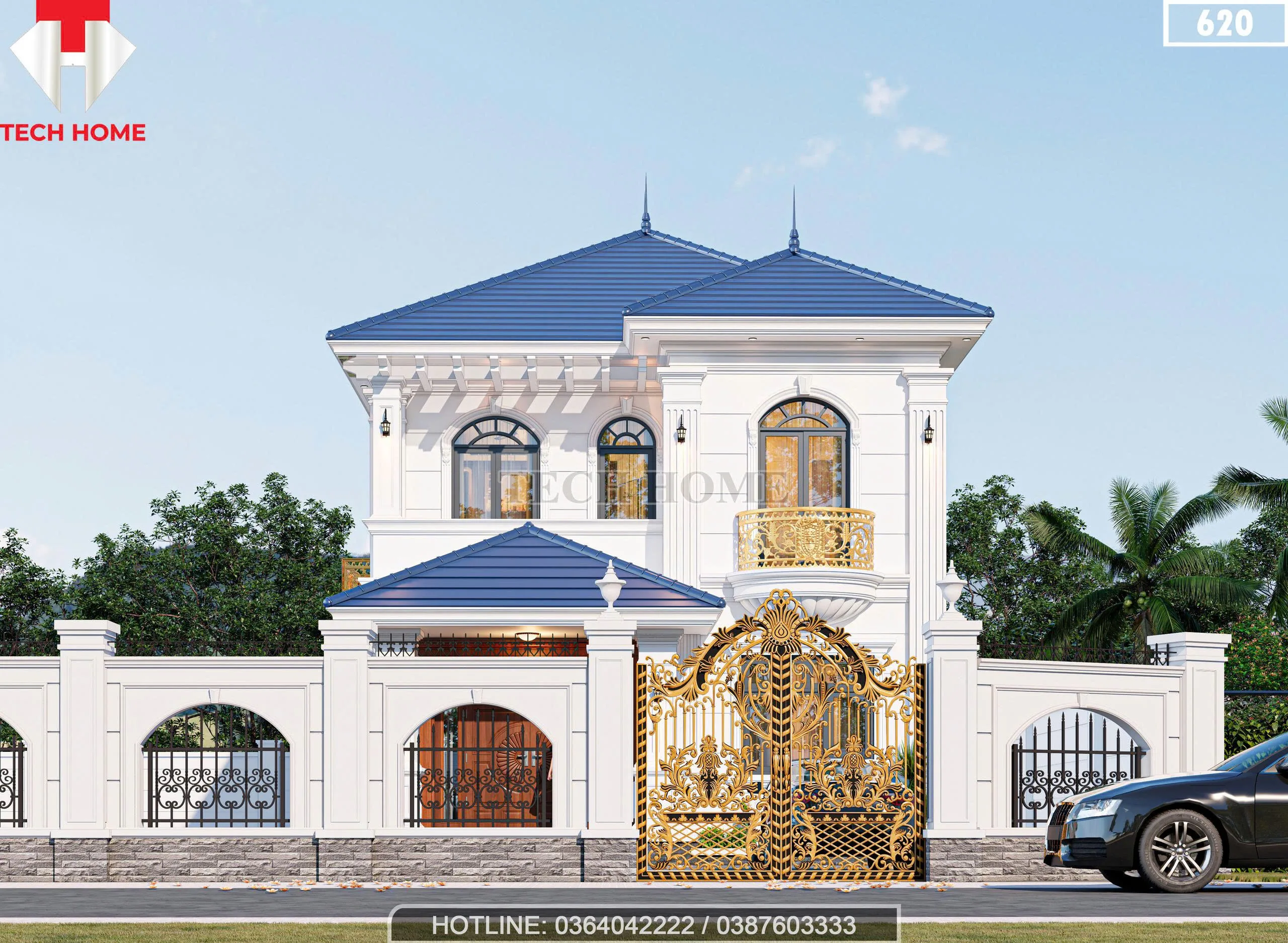 Tổng quan kiến trúc nhà mái Nhật 2 tầng tân cổ điển