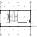 Bản vẽ bố trí công năng tầng tum mẫu nhà phố 4 tầng hiện đại gồm phòng thờ diện tích thiết kế 46m2.