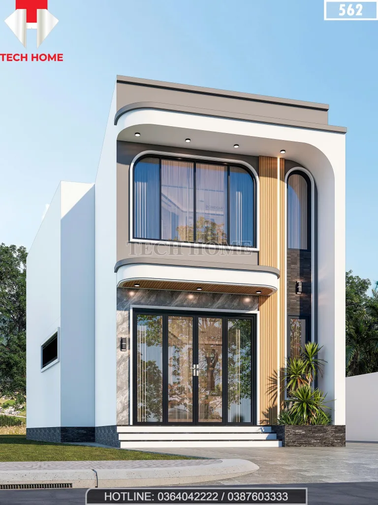 Góc nghiêng mẫu nhà ống 2 tầng đẹp