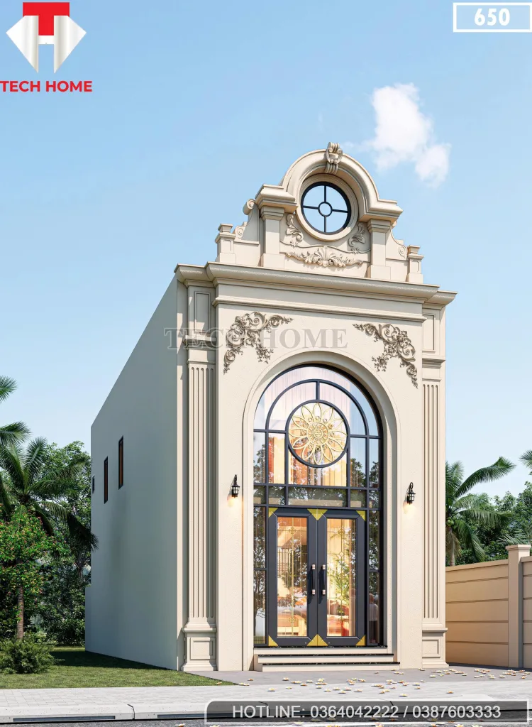 Góc nghiêng nhà ống 2 tầng tân cổ điển