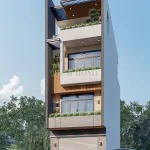 Góc nghiêng mẫu nhà phố 4 tầng hiện đại