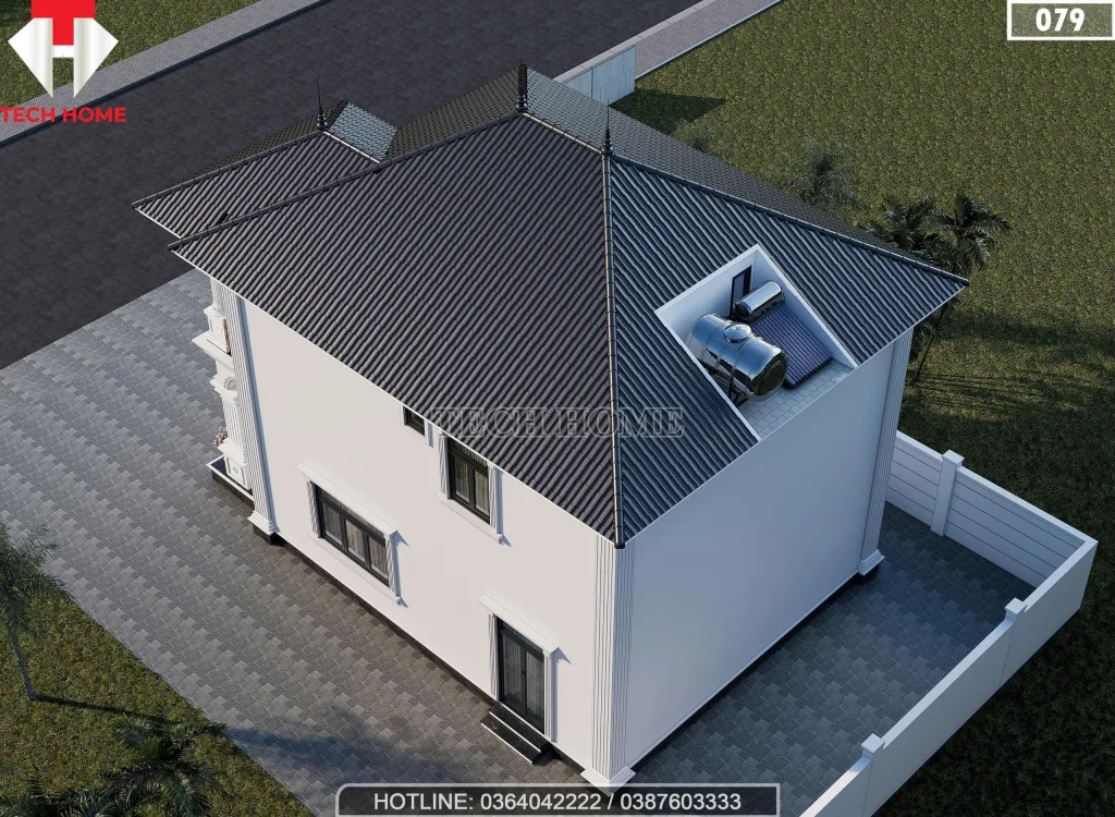 Tổng thể mẫu biệt thự tân cổ điển 2 tầng