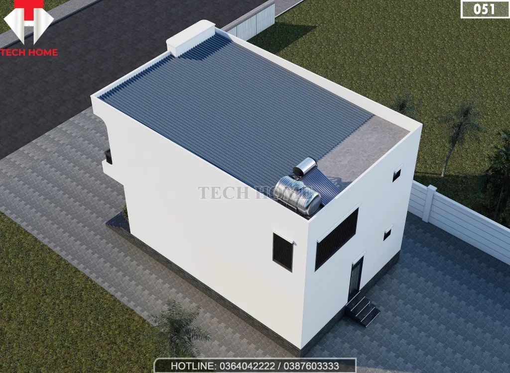 Tổng thể Mẫu nhà 2 tầng hiện đại 8x11m