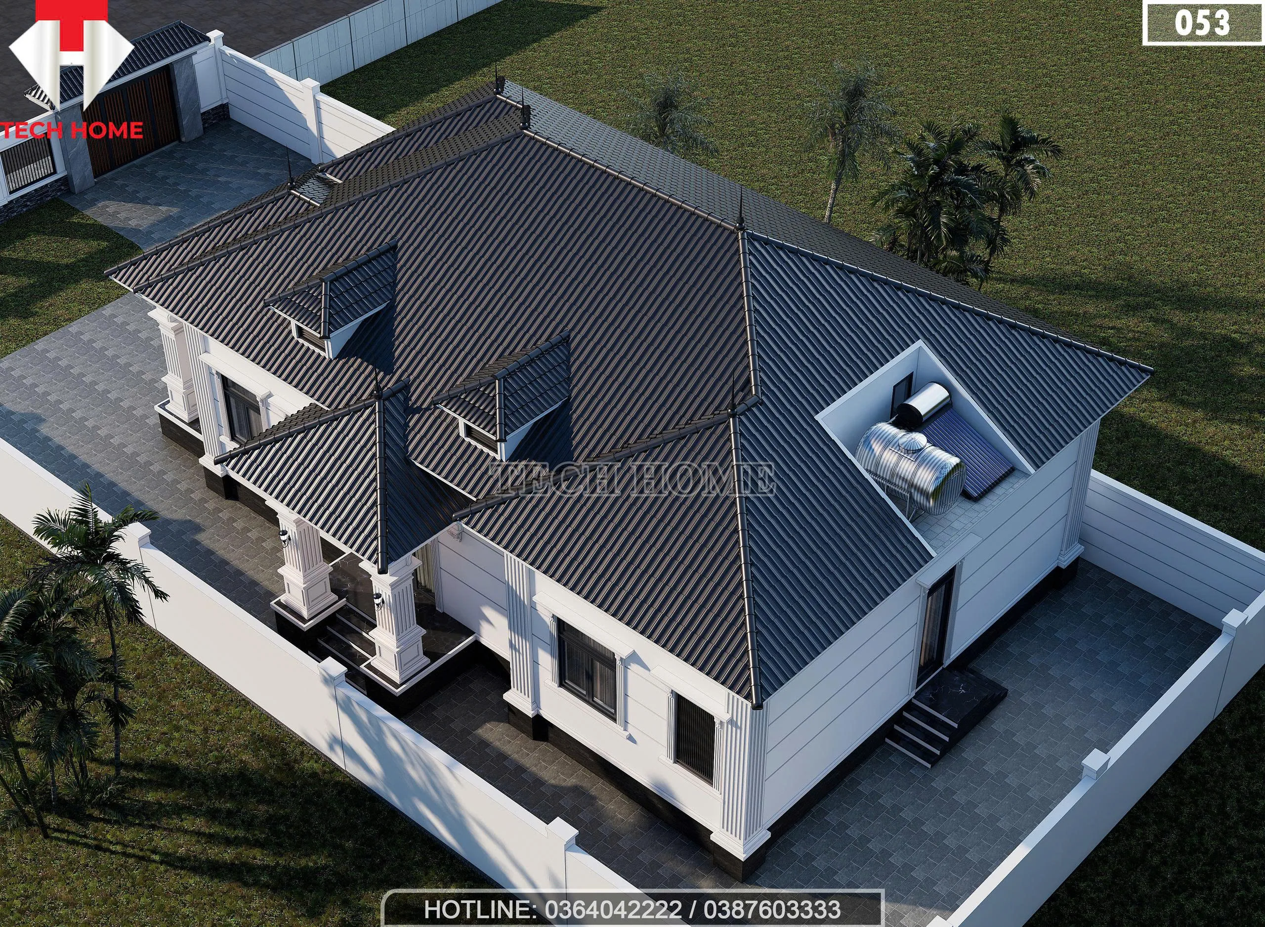 Tổng thể mẫu nhà cấp 4 mái Nhật