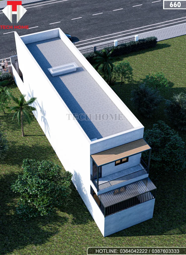 Tổng thể mẫu nhà phố 2 tầng hiện đại