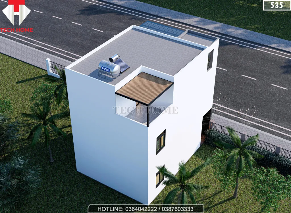 Tổng thể mẫu nhà phố 3 tầng hiện đại