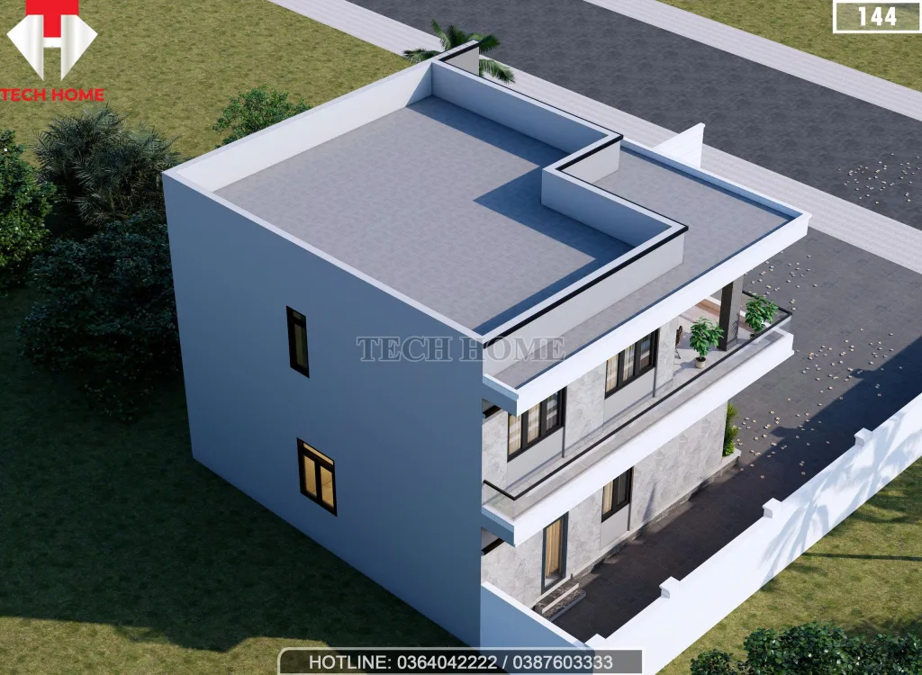 Tổng thể mẫu nhà 2 tầng hiện đại