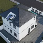 Tổng thể mẫu nhà mái Nhật 2 tầng đẹp