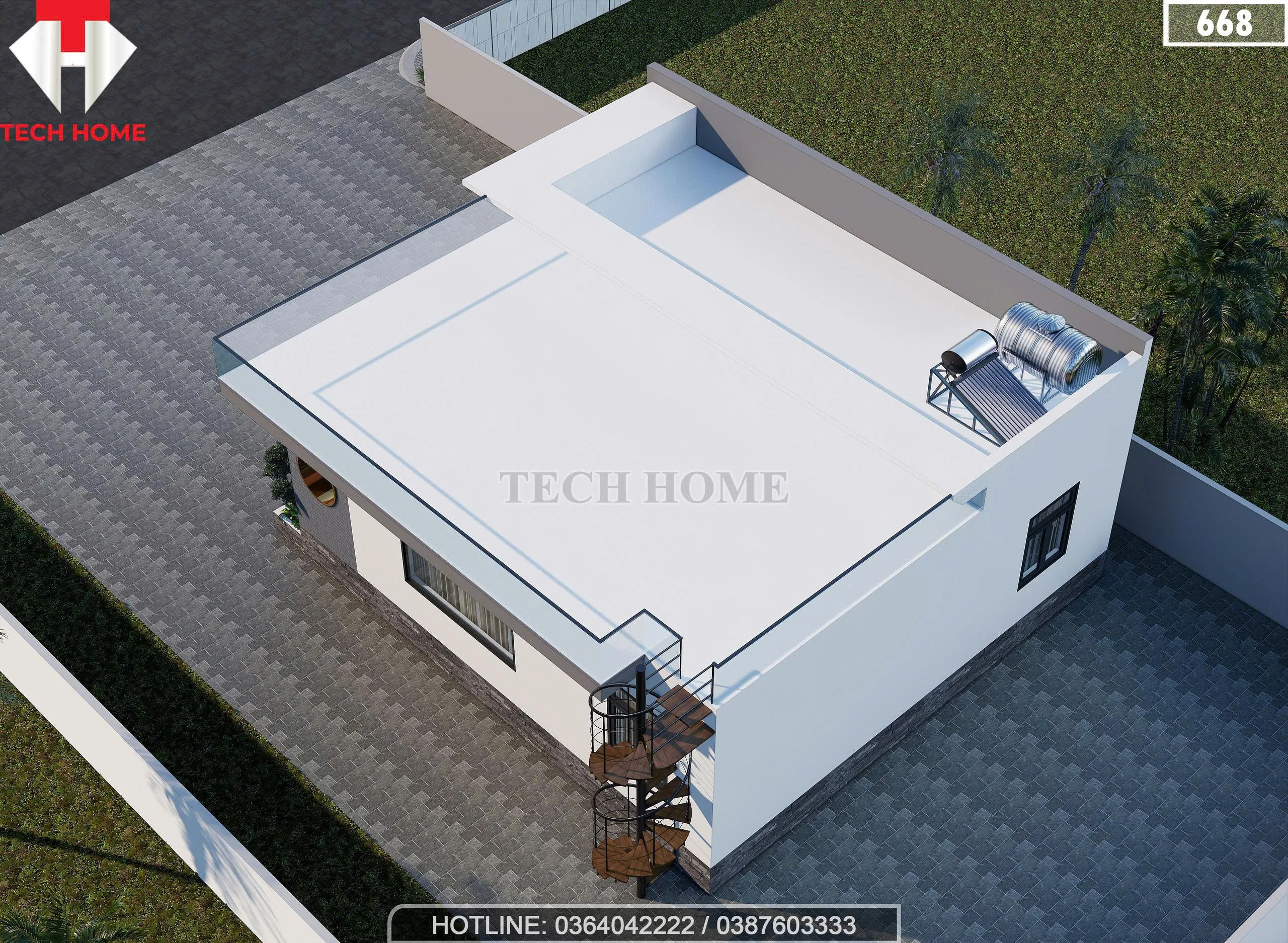 Tổng thể mẫu nhà cấp 4 hiện đại 3 phòng ngủ