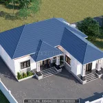 Tổng thể mẫu nhà cấp 4 mái Nhật 4 phòng ngủ diện tích 180m2 lợp ngói xanh thanh lịch.