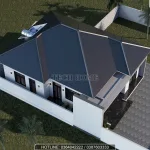 Tổng thể từ trên cao mẫu nhà cấp 4 mái Nhật 3 phòng ngủ