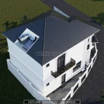 Tổng thể mẫu nhà mái Nhật 2 tầng tân cổ điển