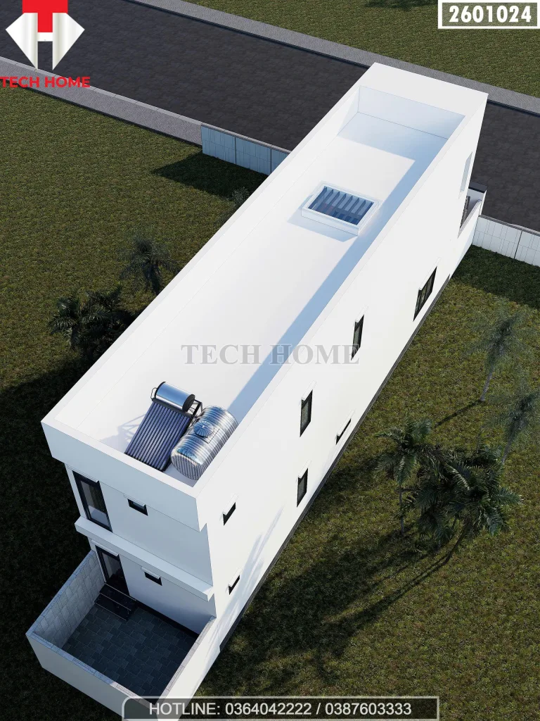 Tổng thể mẫu nhà ống 2 tầng hiện đại