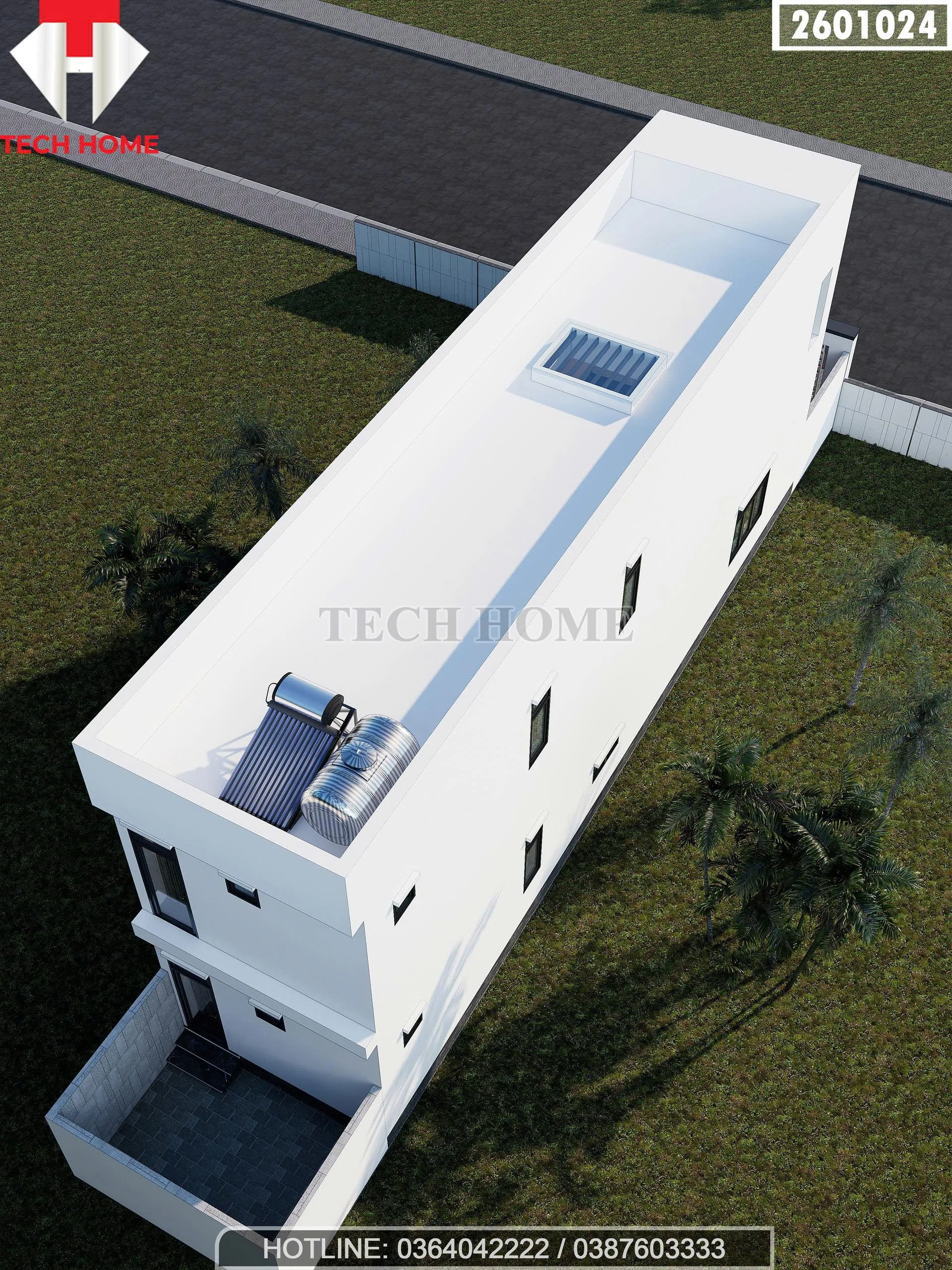 Tổng thể mẫu nhà ống 2 tầng hiện đại