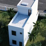 Tổng thể mẫu nhà phố 2 tầng 1 tum 5x15m hiện đại