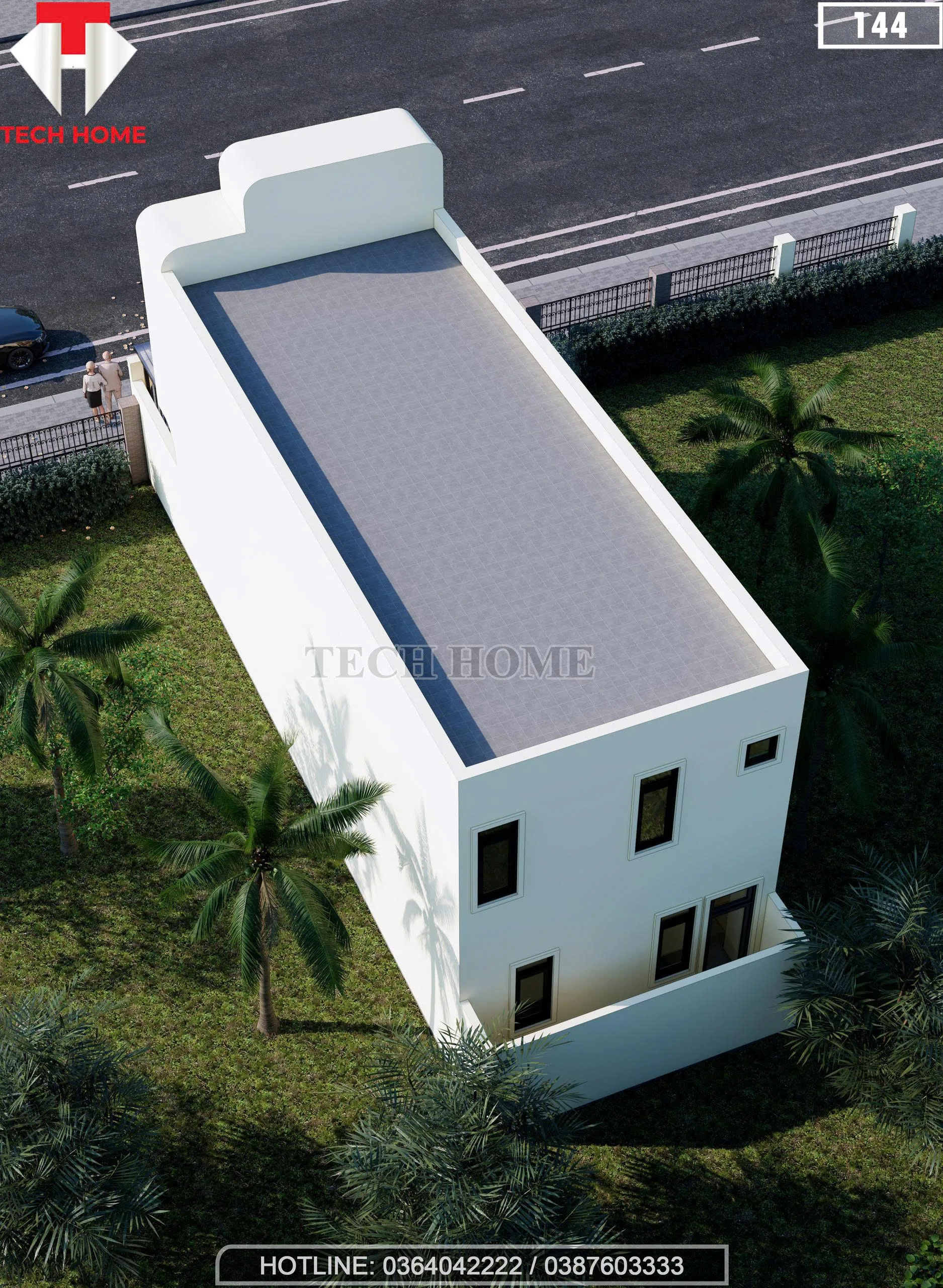 Tổng thể mẫu nhà phố 2 tầng hiện đại