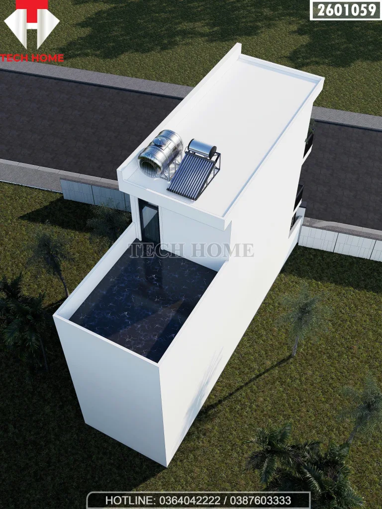 Tổng thể mẫu nhà phố 3 tầng hiện đại