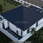 Tổng thể mẫu nhà mái Nhật 1 tầng 3 phòng ngủ