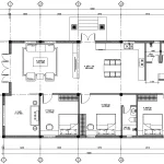 Bản vẽ bố trí công năng mẫu nhà mái Nhật 1 tầng 3 phòng ngủ diện tích 160m2 chi tiết nhất.