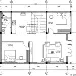 Bản vẽ công năng tầng 1 diện tích 102 m2 mẫu nhà 2 tầng mái bằng hiện đại tại Đan Phượng.