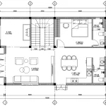 Bản vẽ bố trí công năng tầng 1 mẫu nhà 2 tầng hiện đại diện tích 95m2 có phòng thờ.