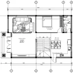 Bản vẽ bố trí công năng tầng 1 mẫu nhà mái Nhật 2 tầng đẹp diện tích 101m2