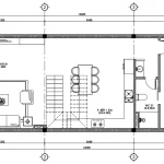 Bản vẽ bố trí công năng tầng 1 mẫu nhà ống 3 tầng hiện đại chiều cao 4.1m với 25 bậc thang.